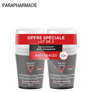 Anti-Transpirant 72H pour Homme - Roll-On 2x50 ml