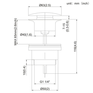 Petite Bonde Clic-Clac Push-Open chromé pour lavabo