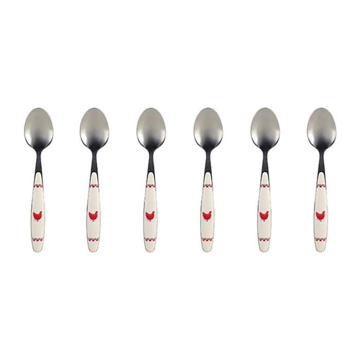 Lot de 6 cuillères à café en acier inoxydable  GALLINA