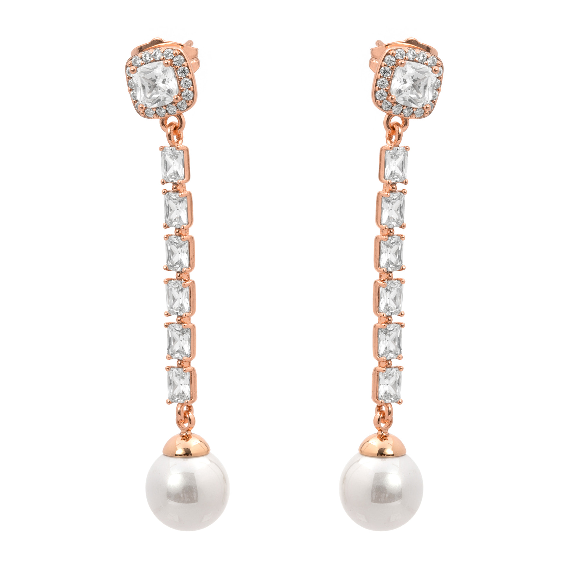Pendientes Otha acabado oro rosa 18k