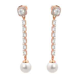 Pendientes Otha acabado oro rosa 18k
