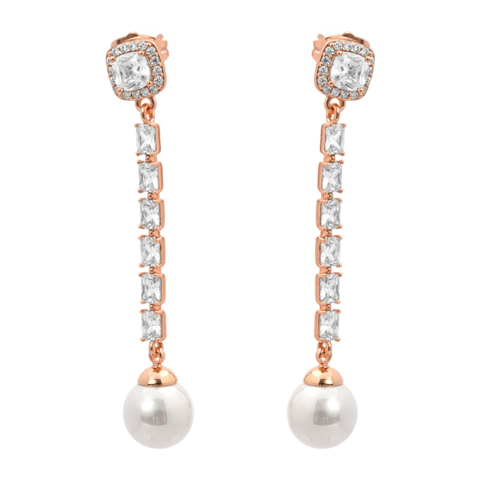 Pendientes Otha acabado oro rosa 18k