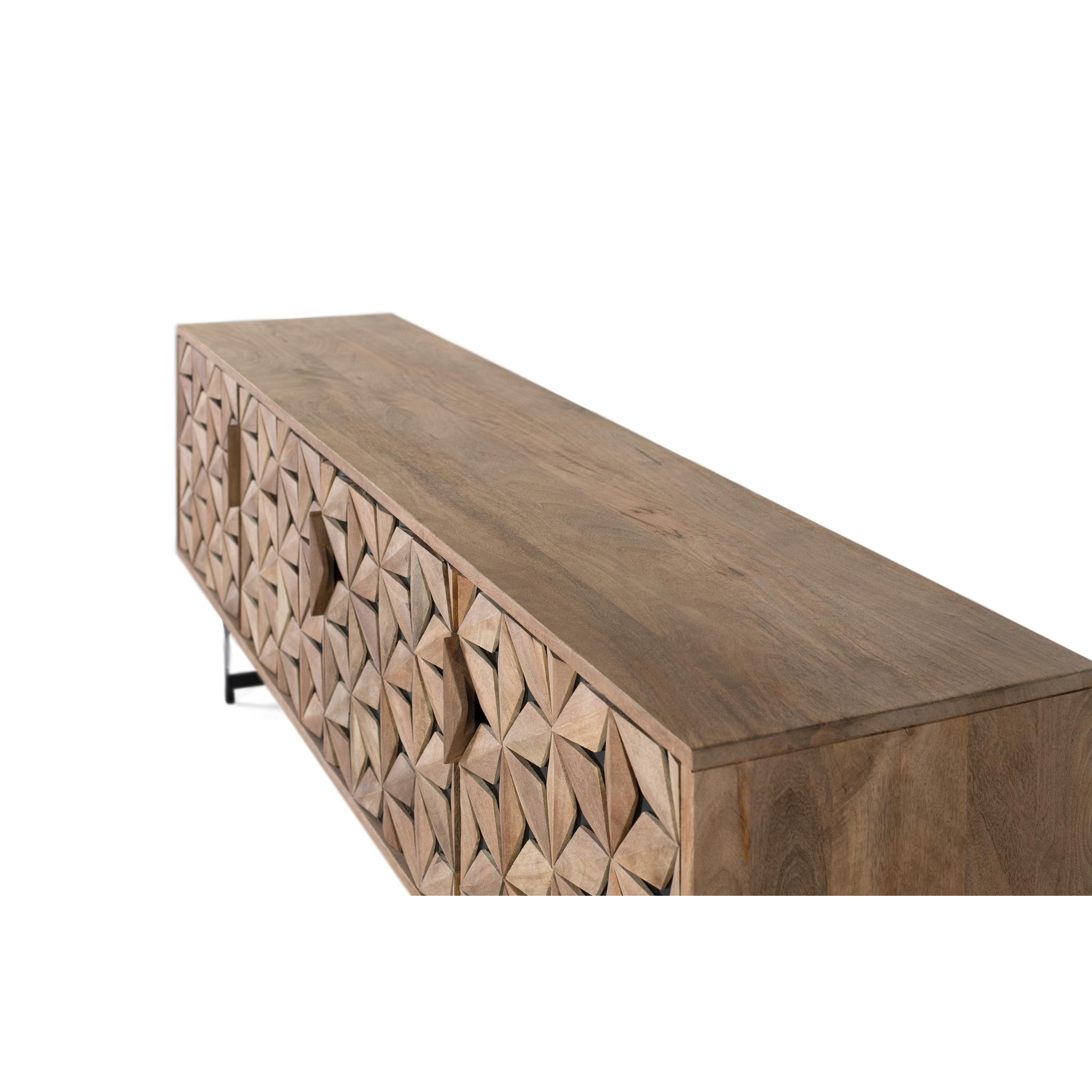 Mueble TV de Madera de Mango 177 Cm Estilo Contemporáneo Geométrico
