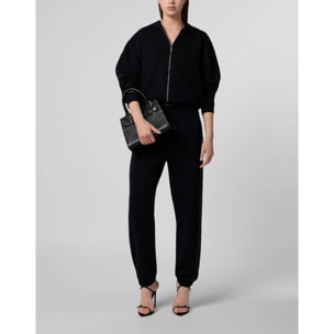 PHILIPP PLEIN Zip Hoodie Strass Band