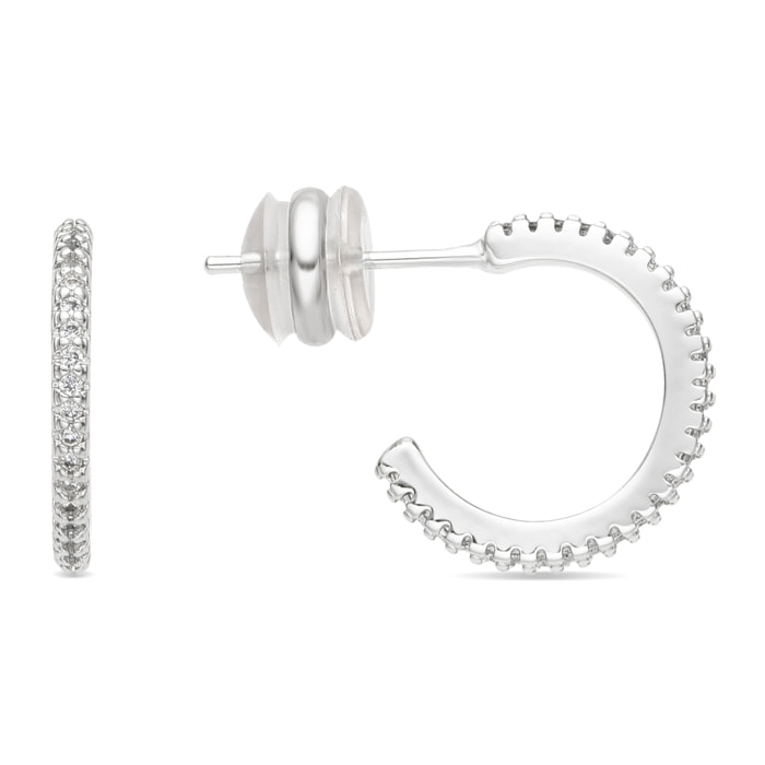 Pendientes de 15mm de diámetro acabado plata y Circonita Brillante