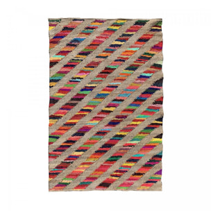 Tapis en jute fait à la main motif géométrique COMU