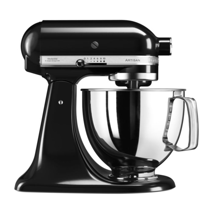 Robot pâtissier KITCHENAID 5KSM125EOB Artisan Noir Onyx,  4,8 L, bol avec poignée, 300 watts