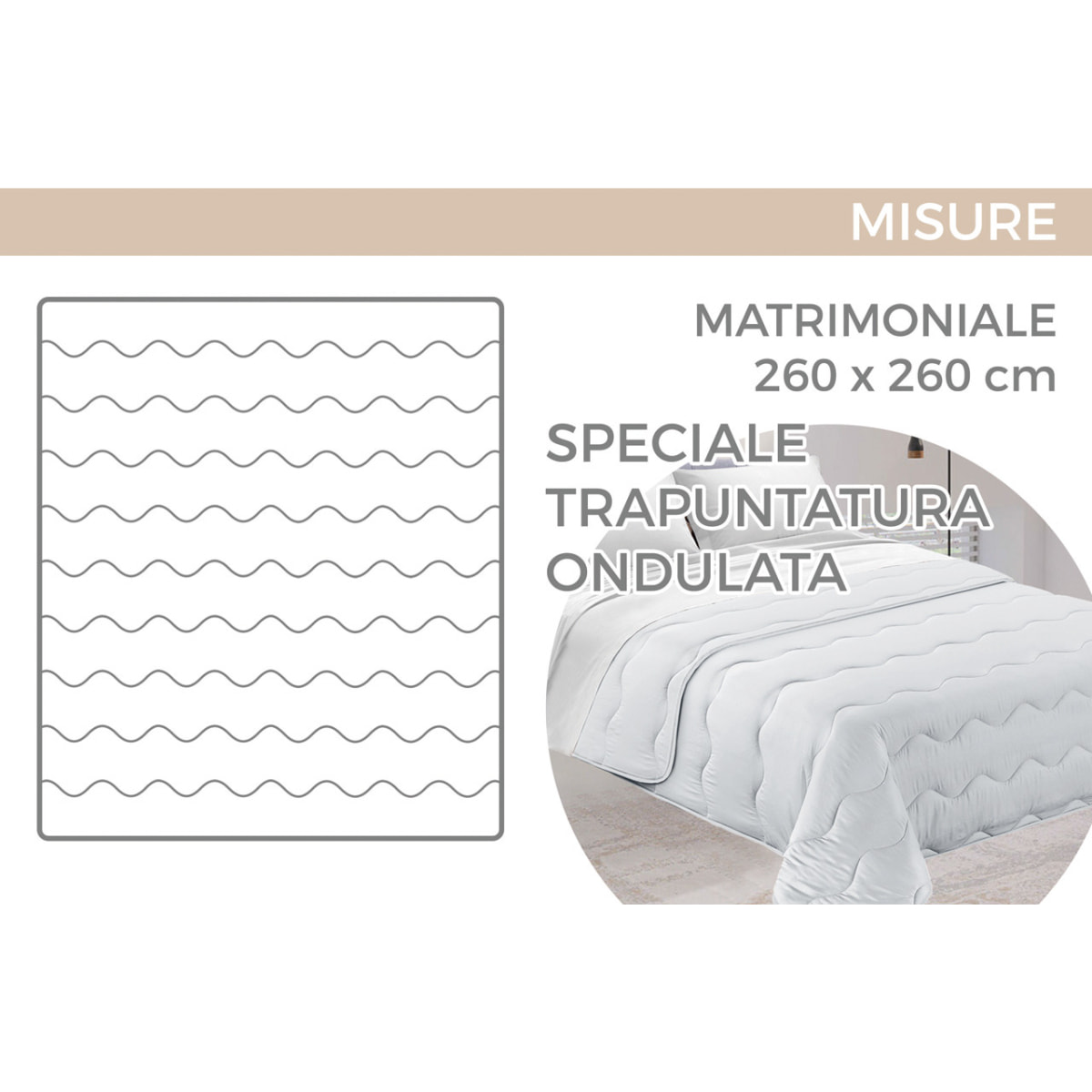 Trapunta Invernale 300gr Diadema Fantasia Rigata D9