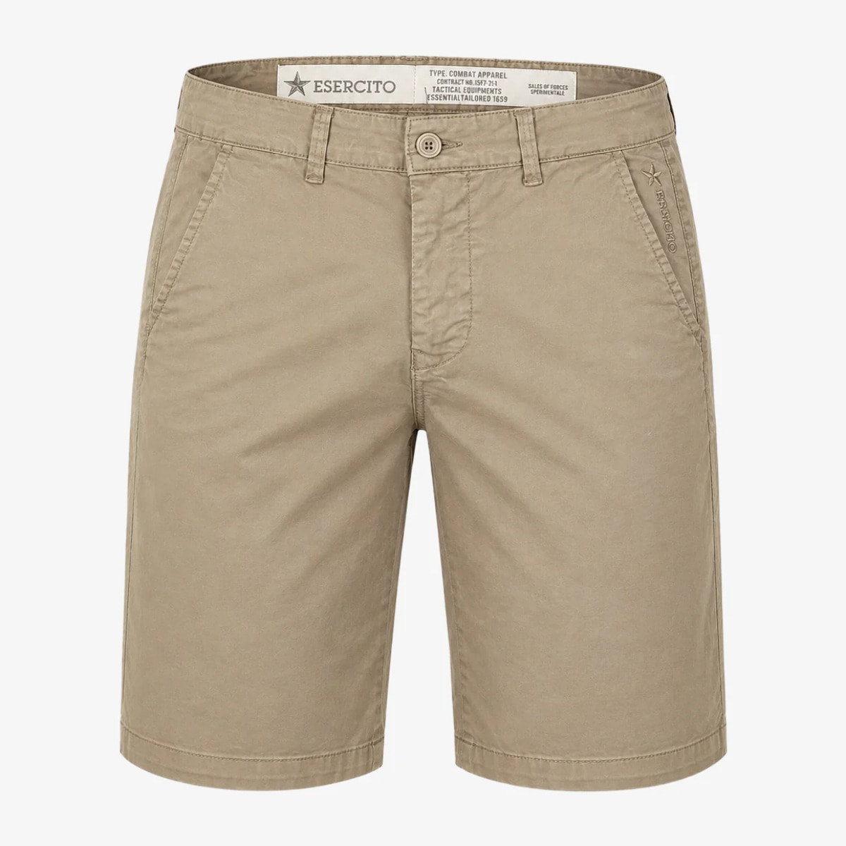 Bermuda Esercito in cotone kaki uomo