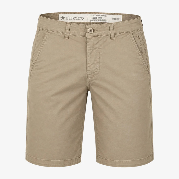 Bermuda Esercito in cotone kaki uomo