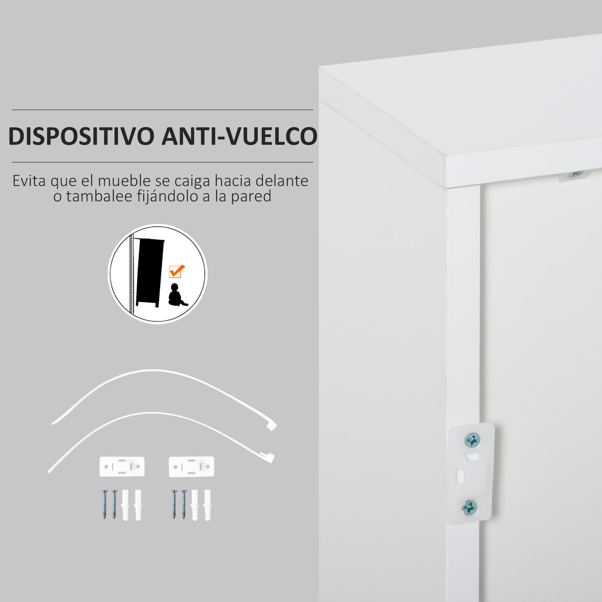 Aparador para Cocina con 2 Puertas 2 Cajones Marco de Blanco Brillante Estante Ajustable Apertura a Presión Armario de Almacenamiento para Dormitorio Salón 79x36x74 cm Blanco