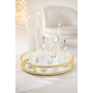 J-Line bougie Rayures - verre - transparent - large - LED