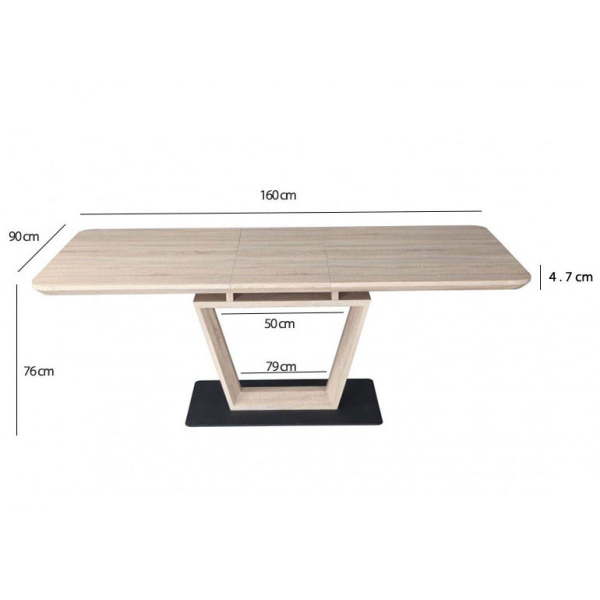 Table de repas extensible 160/200 cm en bois - ZAG
