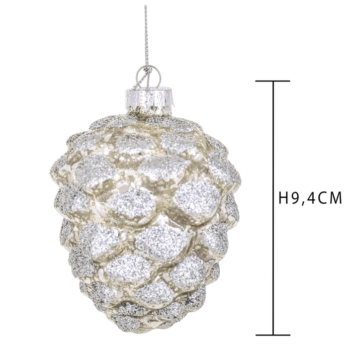 Pigna Rotonda - Pezzi 3 - Colore Argentato - 7,2x9,4Hx7,2cm - Bianchi Dino