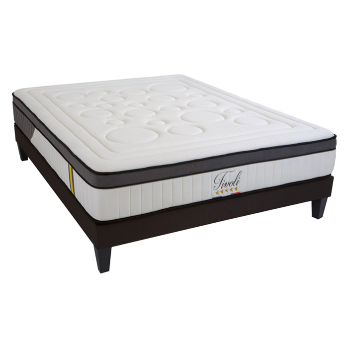 Ensemble matelas et sommier au confort ferme - Blanc