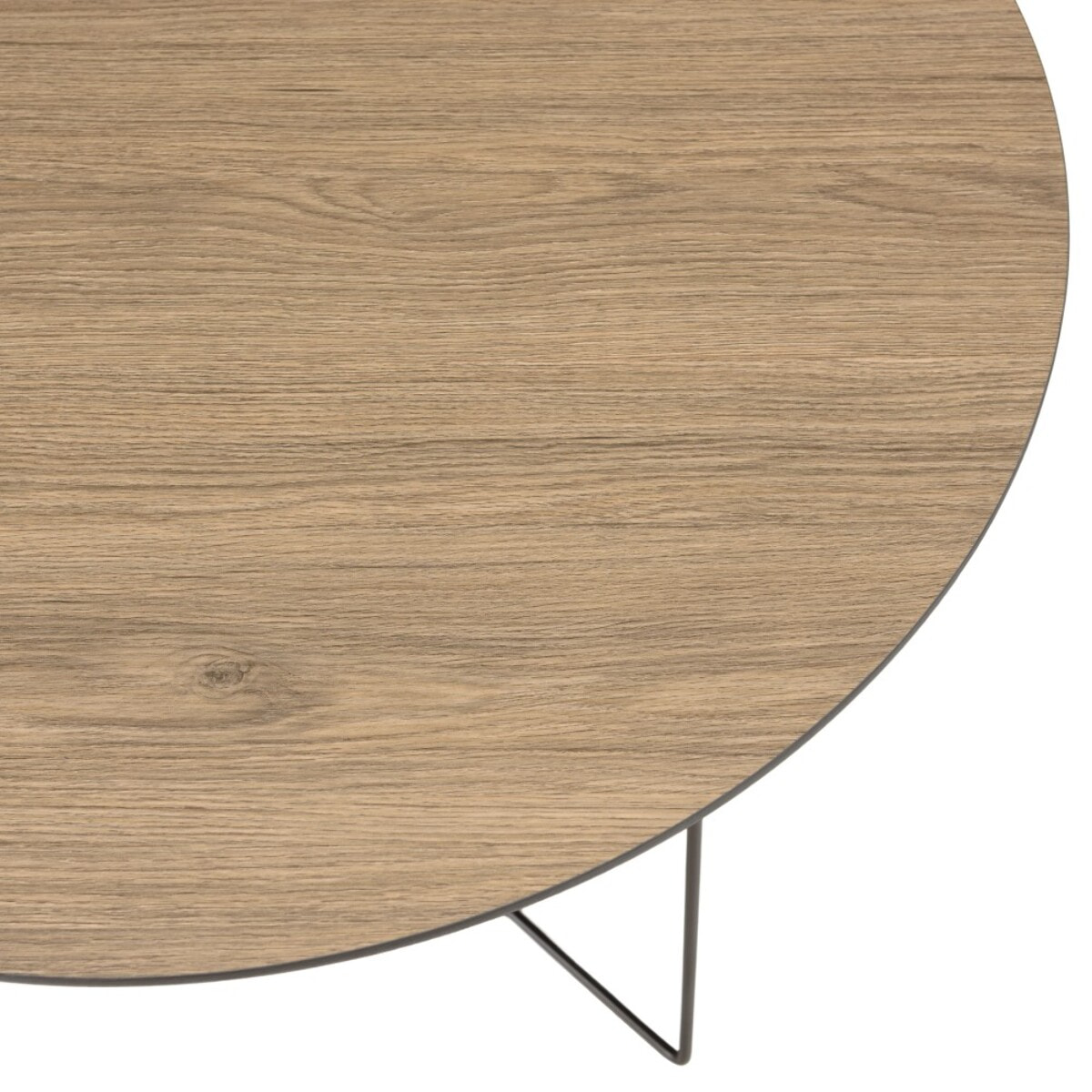 JULIA - Table basse biseautée 70x70cm mocha pieds graphiques métal noir