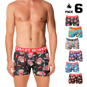 Pack 6 calzoncillos Crazy Boxer Naturaleza para hombre