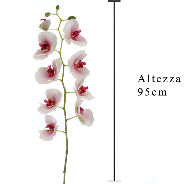 Phalaenopsis. Altezza 95 Cm - Pezzi 1 - 17X95X10cm - Colore: Bianco - Bianchi Dino - Fiori Artificiali