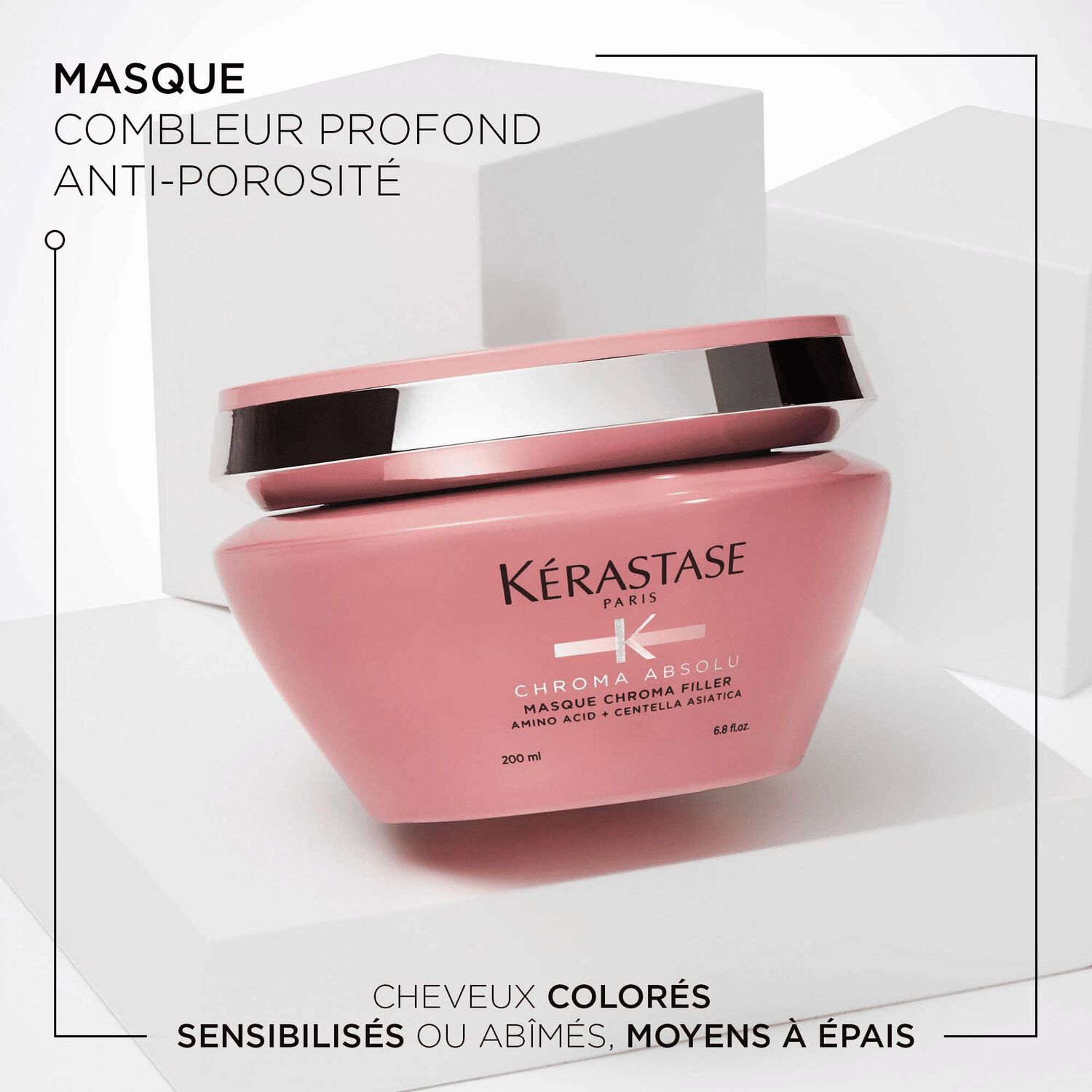 Chroma Absolu - Masque Combleur Profond Anti-Porosité pour cheveux colorés, moyens à épais 200 ml