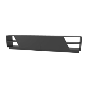 Mobile porta TV Dpazienz, Credenza da soggiorno, Armadio basso per TV, Base parete attrezzata, 240x37h47 cm, Antracite