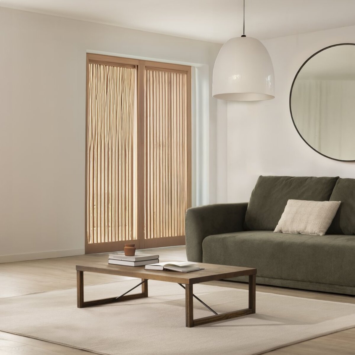 Table basse Zenga -bois massif d'araucaria-couleur nogal 120 x 33 x 70 cm