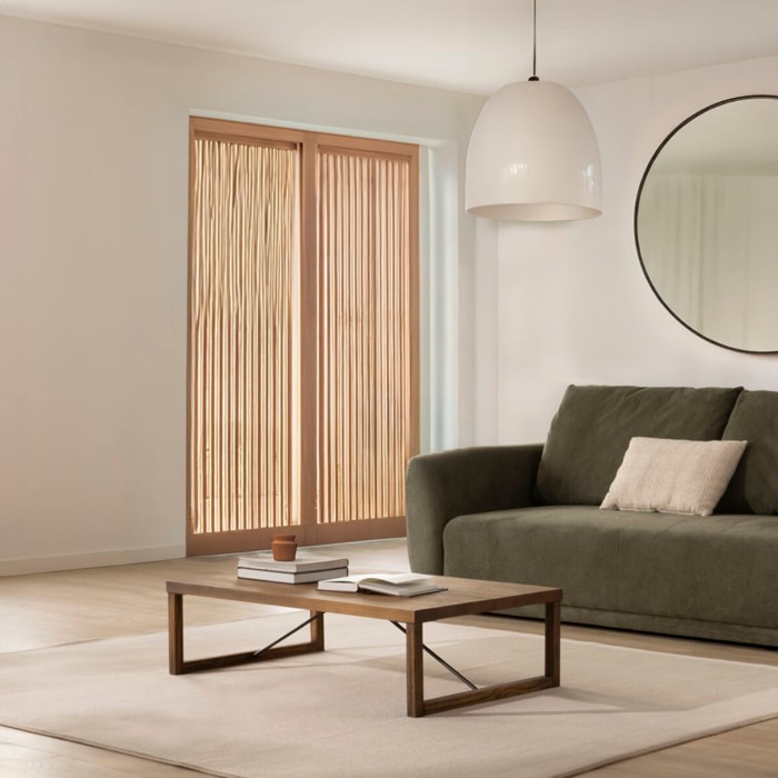 Table basse Zenga -bois massif d'araucaria-couleur nogal 120 x 33 x 70 cm