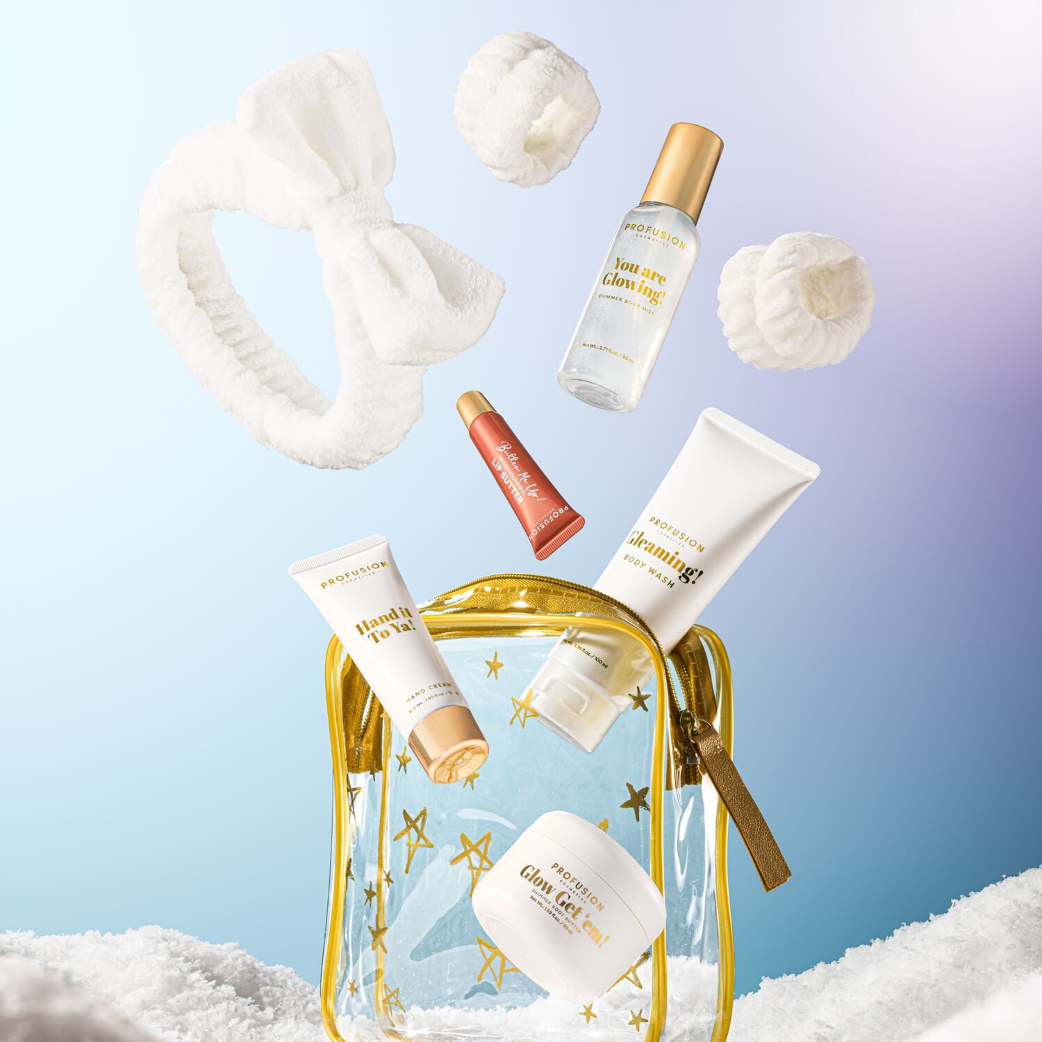 Glow Get Em! - Coffret Gel Douche 100ml + 4 Produits + Accessoires
