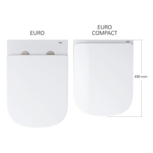 Pack WC Solido autoportant, cuvette compacte Euro Ceramic Vortex et abattant frein de chute