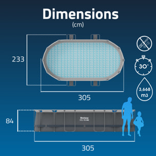 Bestway Piscine hors sol - Ovale - Steel Pro Max - 305 x 200 x 84 cm