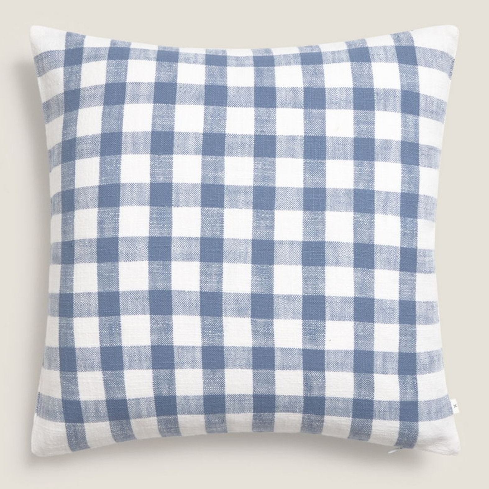Funda de cojín algodón cuadros Soncuad color azul Algodón