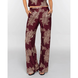 Pantalón de mujer jacquard fluido.