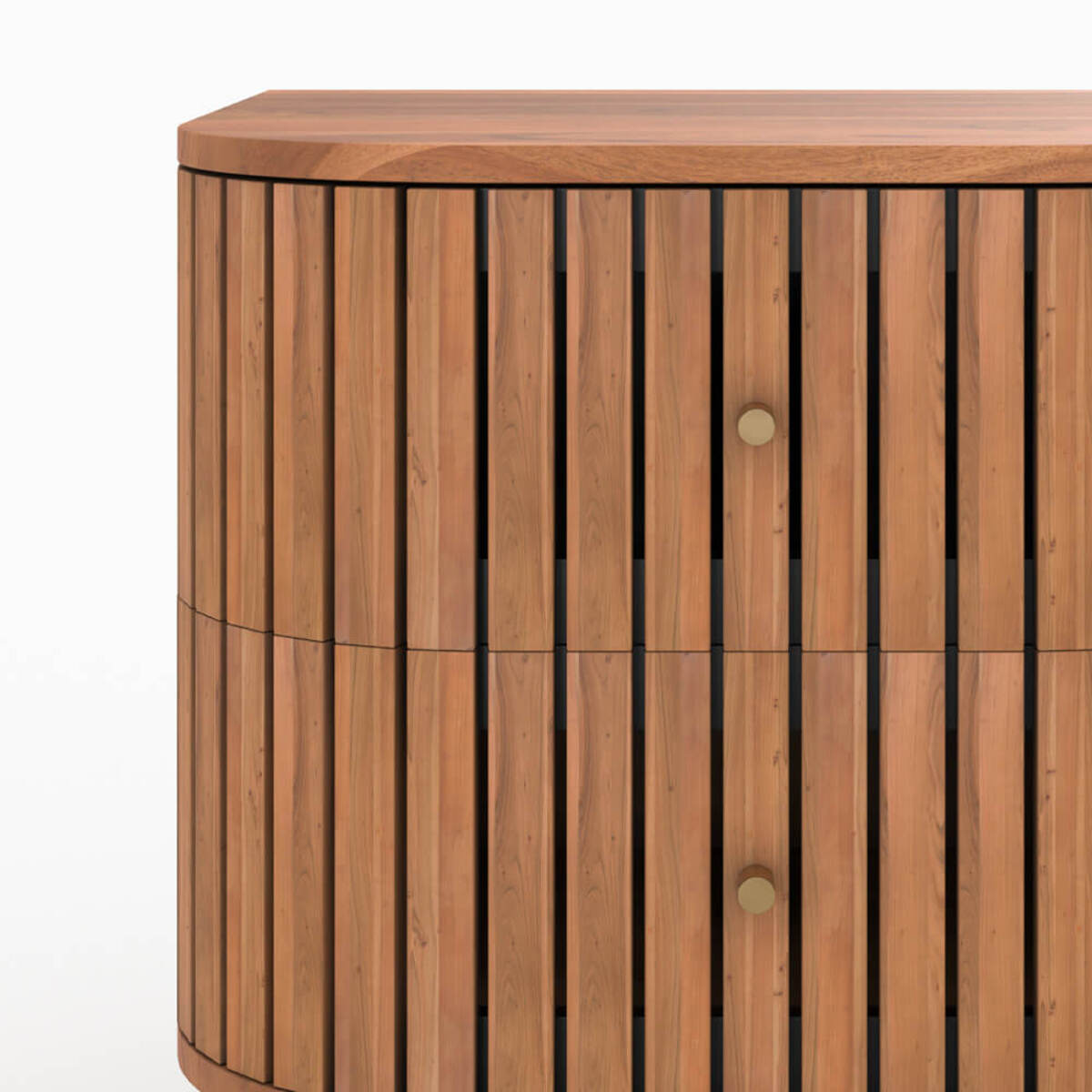 Table de chevet  en bois d'acacia 2 tiroirs - Paola