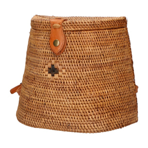 Zaino da donna in Rattan - Modello Leandra - Artigianale - 24.0 x 11.0 x 7.0 cm