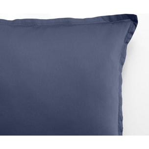 Paire de Taies D'oreiller 1pcs 100% Satin De Coton 105 Fils Bleu Marine