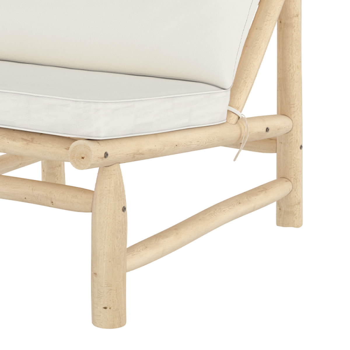 Fauteuil de jardin en teck et coussins blanc cassé - Makam