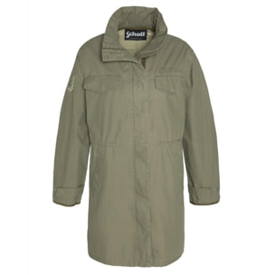 JKTM-1950W HOODED ARMY PARKA IN WASHED COTTON/NYLON WITH CHEST & SLEEVE EMBROIDERIES 72% COTTON 28% NYLON Cachi