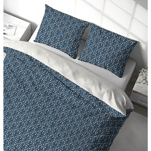 Parure housse de couette polyester bleu