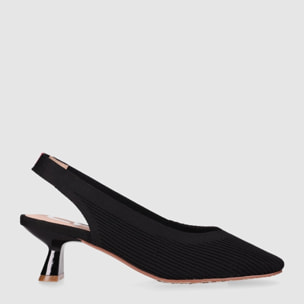 Zapatos de Tejido - Negro - Tacón: 4 cm