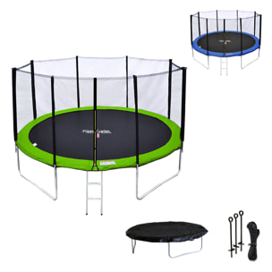 Trampoline réversible avec accessoires - Vert