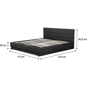 Lit LED avec coffre "Anastasia" - 160 x 200 cm - Noir