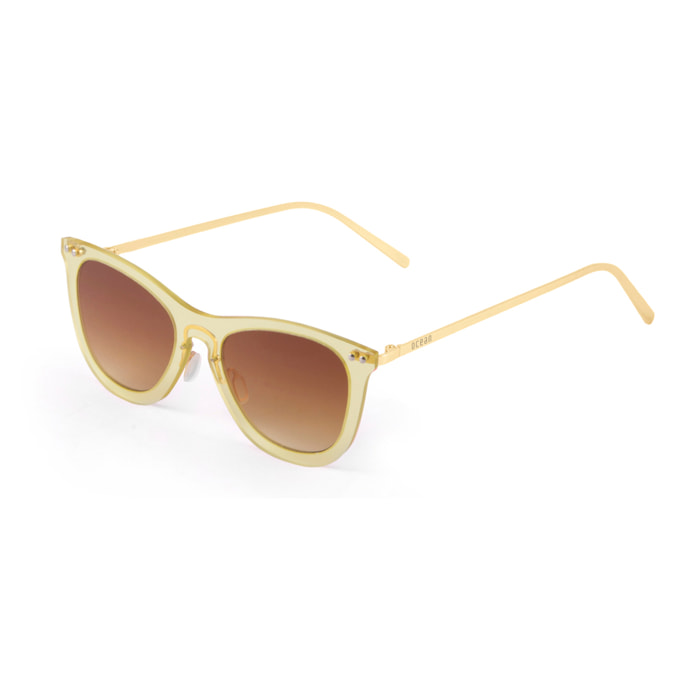 Gafas de sol PALO ALTO ARLES - Amarillo transparente / Marrón degradado y patilla de metal dorado mate