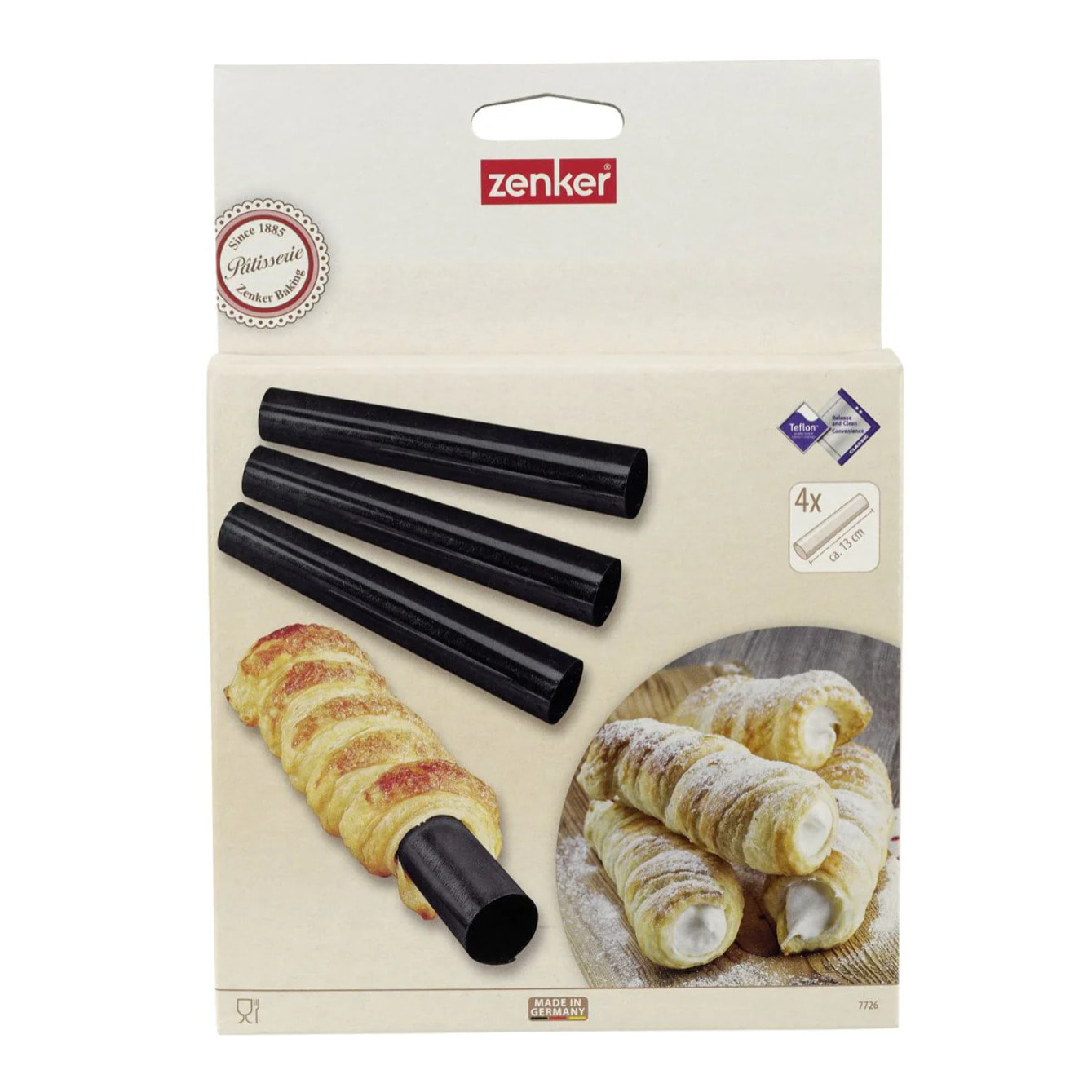 Lot de 4 moules à gâteau en tube 13 x 2,5 cm Zenker