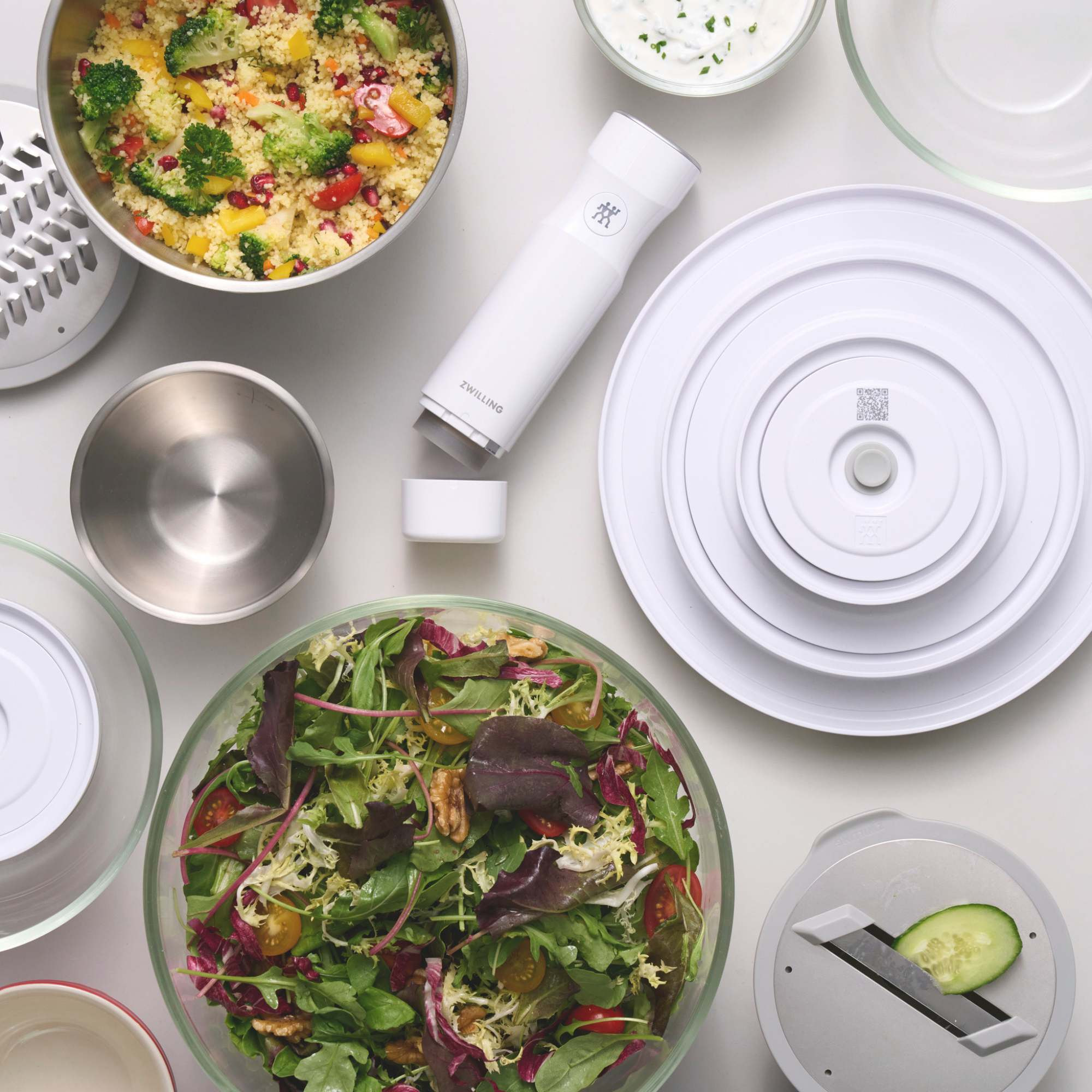 Couvercle de bol sous vide L / 24 cm, Blanc