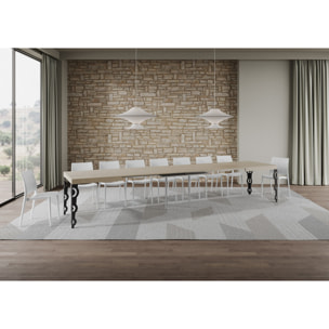 Mesa extensible 90x160/420 cm Karamay cachemira patas antracita