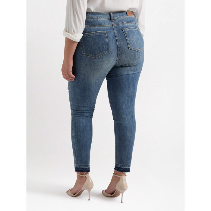 Fiorella Rubino - Vaqueros skinny con bordados - Azul
