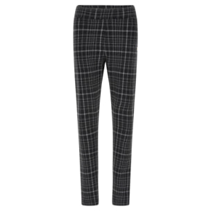 Pantaloni aderenti in punto milano a fantasia tartan