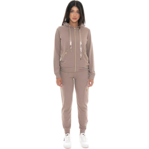 Chándal de invierno para mujer Leone 1947 Chic Tones con capucha y cremallera