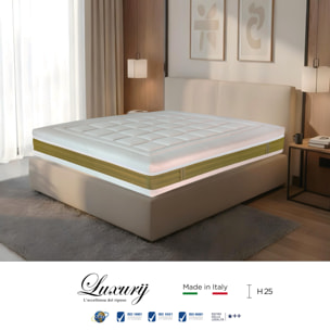 "Amalfi" H25 cm 90x190 guanciale Memory OMAGGIO 5 strati in FOAM arrotolato