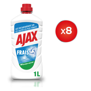 Pack de 8 - Nettoyant ménager Ajax Frais 1L