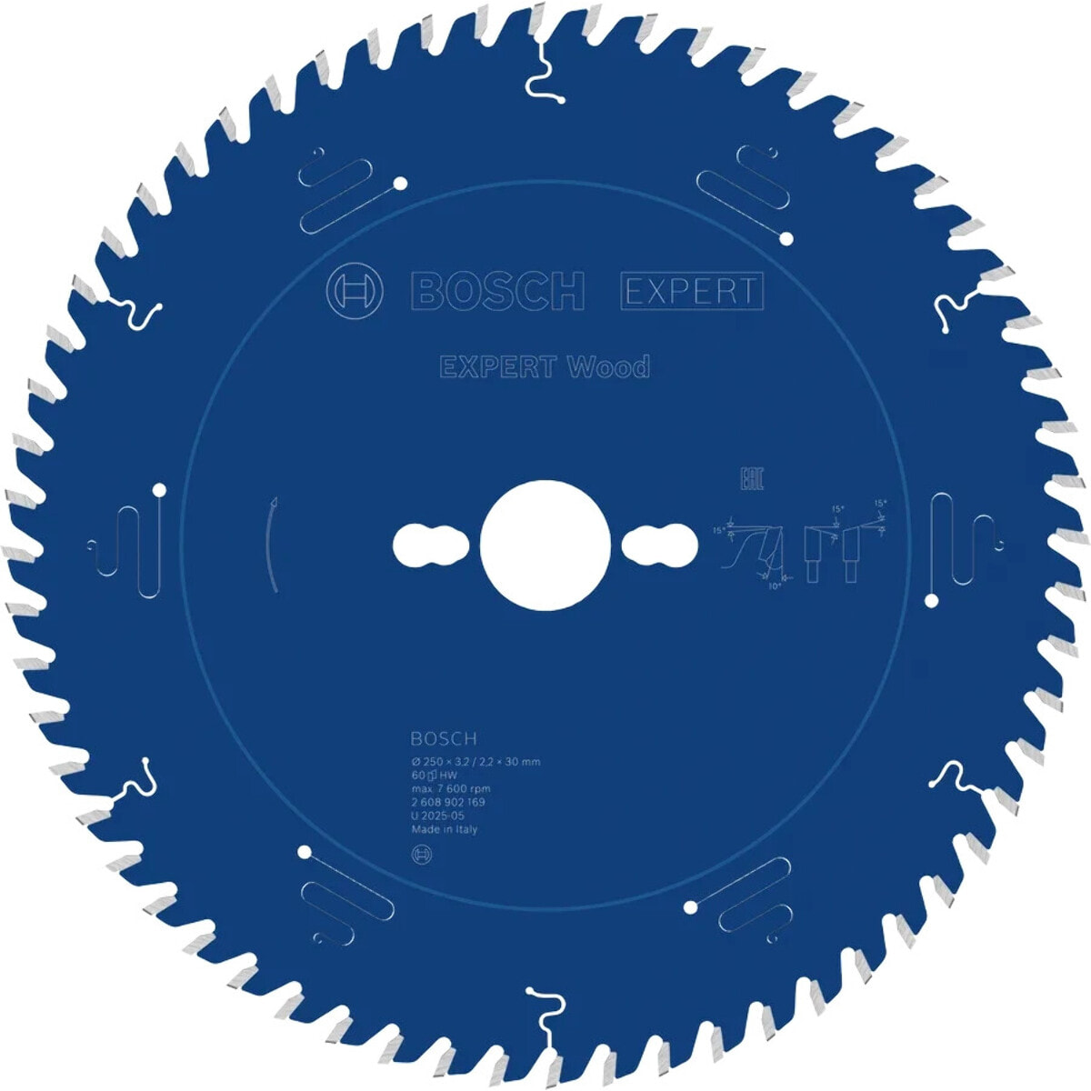 Lame de scie circulaire filaire Ø250mm EXPERT Wood pour scies stationnaires - BOSCH - 2608902169